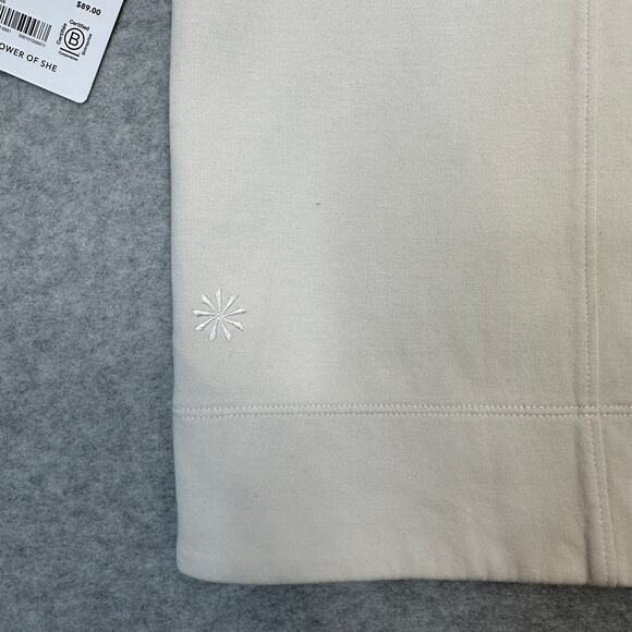 Athleta Sundown Sweatshirt Tank WMNS XS Cream Pullover Hoodie Breathable Stretch - Picture 4 of 6